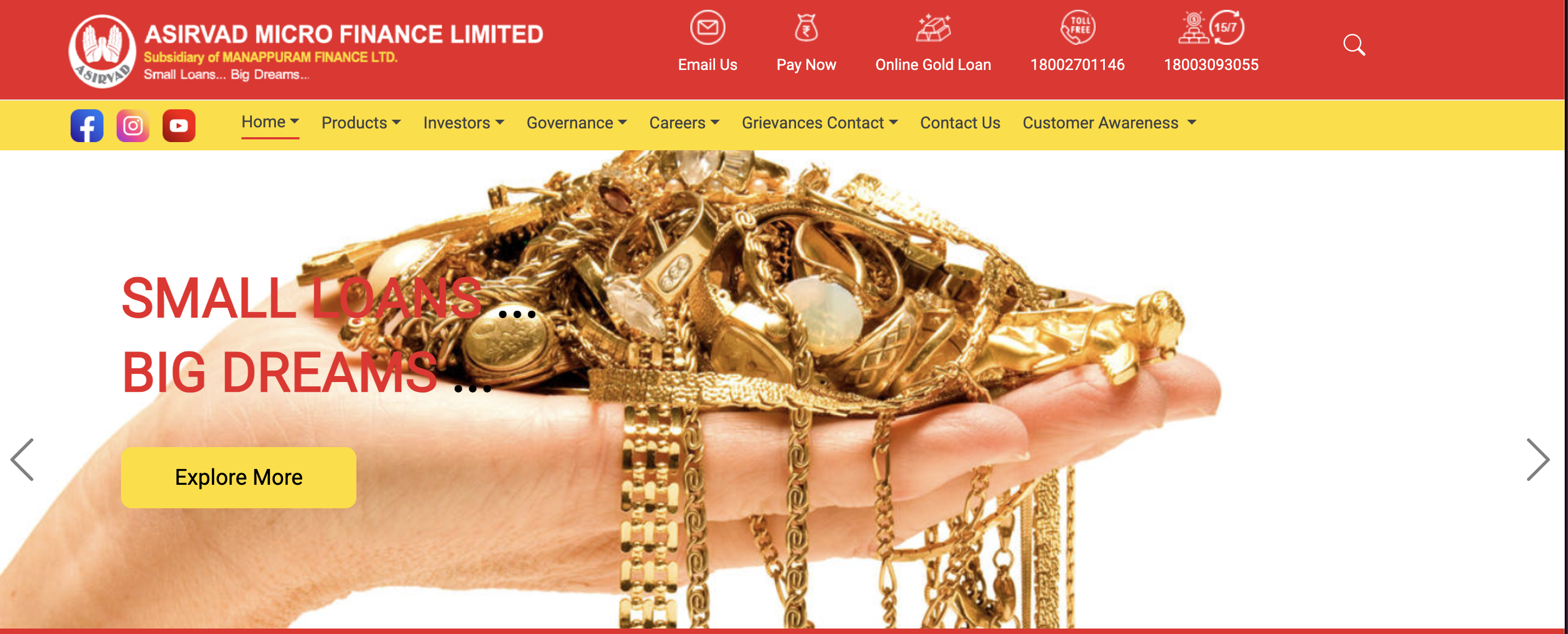 Asirvad Micro Finance Limited website